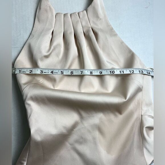 Cameo Halter/Bareback Satin Mini Dress - Picture 11 of 12